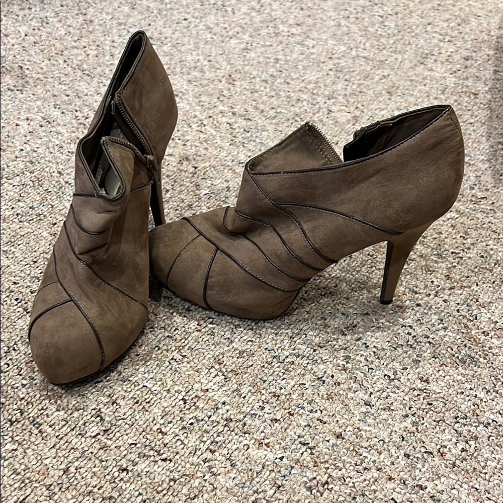 Fergalicious Brown High Heel Ankle Boots
